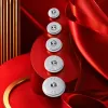 Silver metal digital logo, round button, five-piece set, 32, 36, 40, double-hole, single-hole, pure white background Specification image